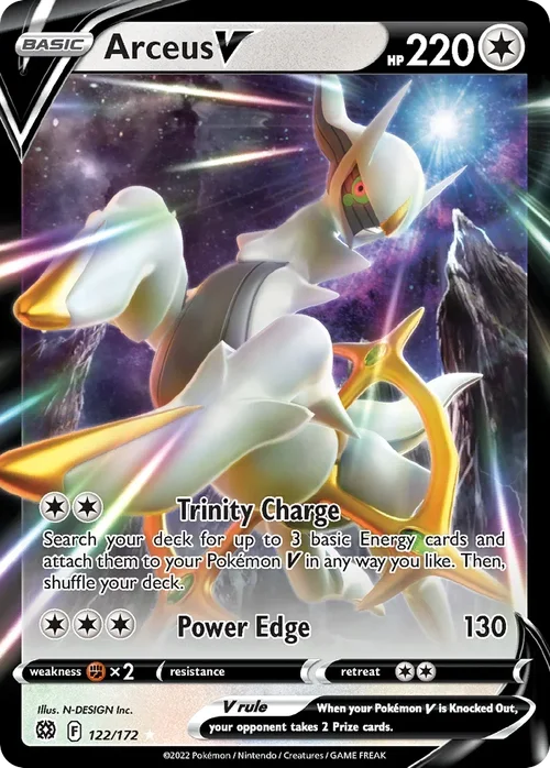 Arceus V 122 Pokemon card from Brilliant Stars set