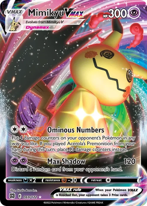 Mimikyu VMAX 069 Pokemon card from Brilliant Stars set