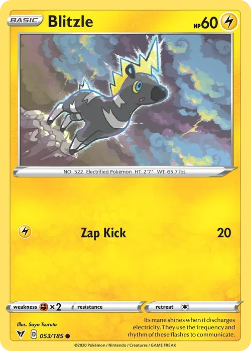Blitzle 53 Pokemon card from Vivid Voltage set