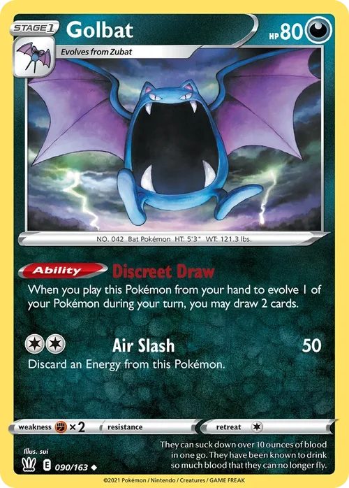 Golbat 90 Pokemon card from Battle Styles set