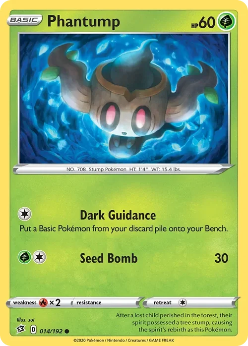 Phantump 14 Pokemon card from Rebel Clash set