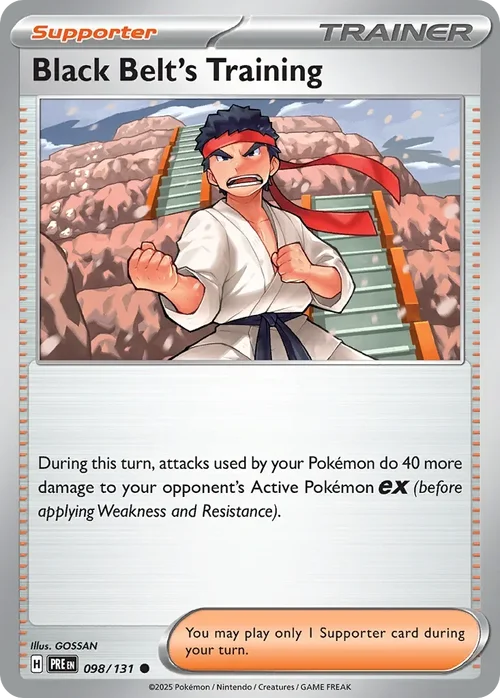 Black Belt's Training 98 Pokemon card from Prismatic Evolutions set