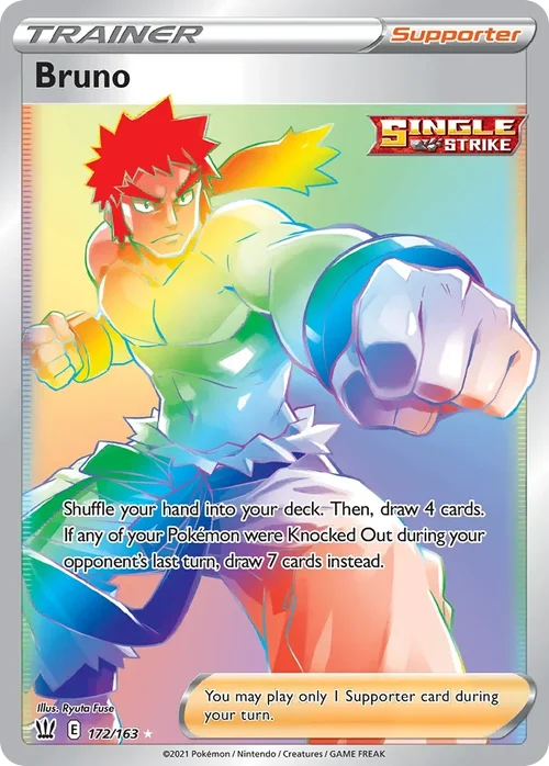 Bruno 172 Pokemon card from Battle Styles set