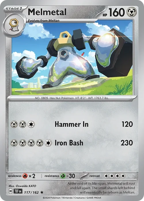 Melmetal 117 Pokemon card from Temporal Forces set