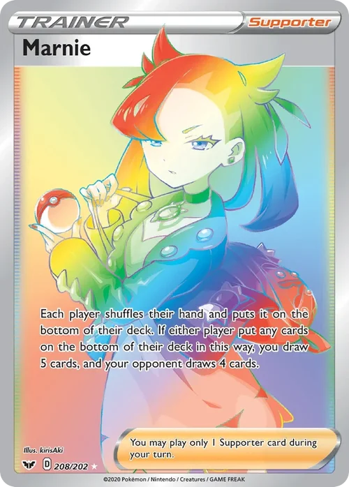 Marnie 208 Pokemon card from Sword & Shield set