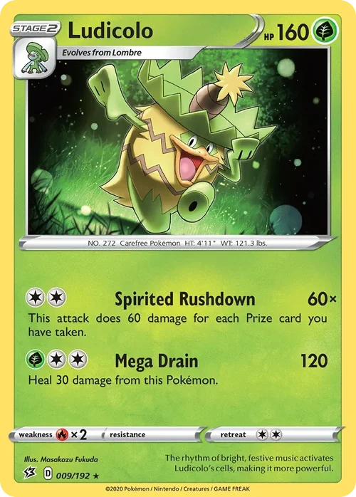 Ludicolo 9 Pokemon card from Rebel Clash set