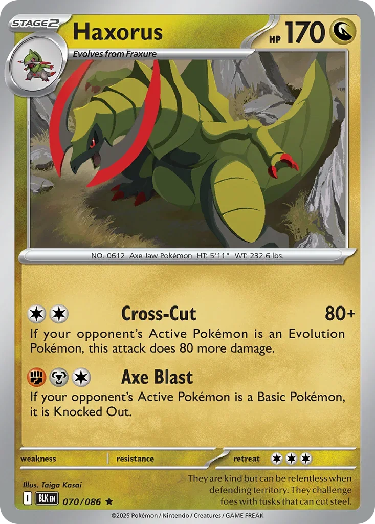 Haxorus 70 Pokémon card - Rare