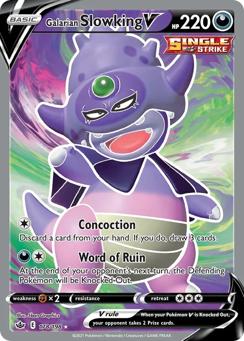 Galarian Slowking V 178 Pokemon card from Chilling Reign set