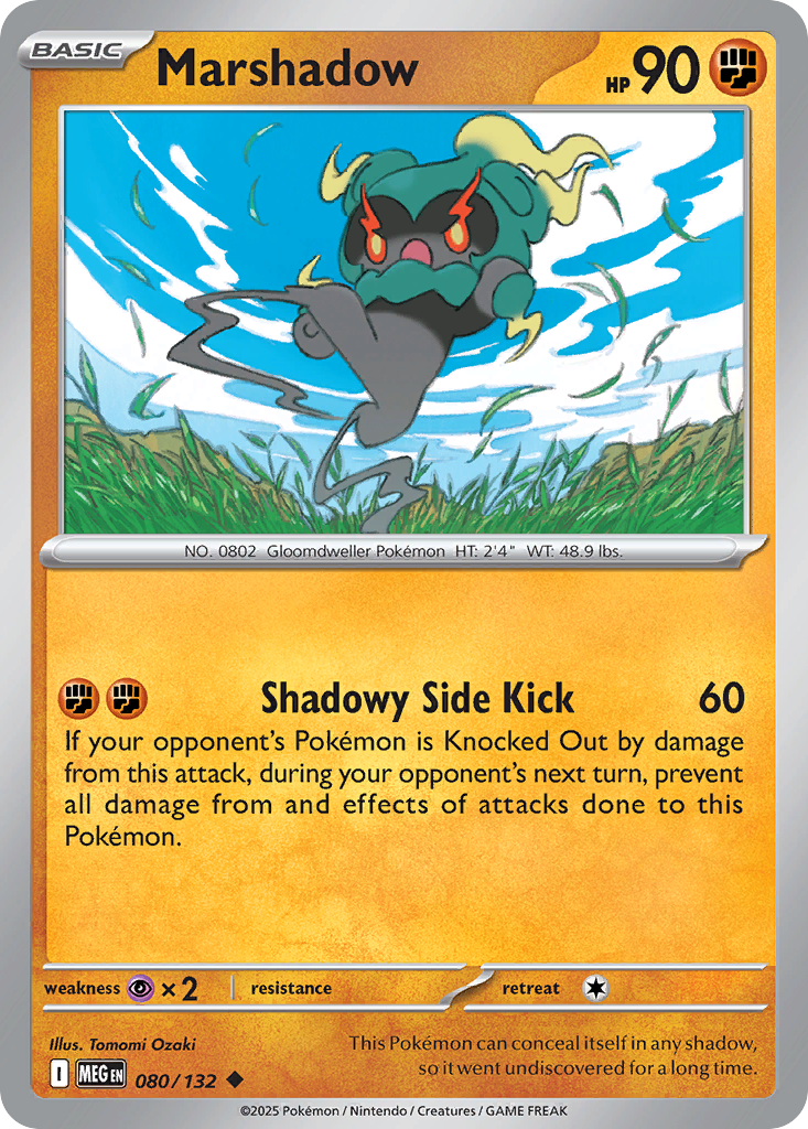 Marshadow 80 Pokemon card from Mega Evolution set