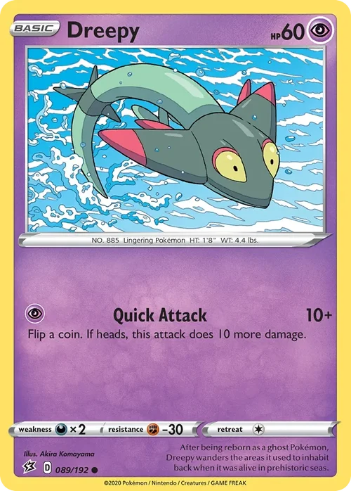 Dreepy 89 Pokemon card from Rebel Clash set