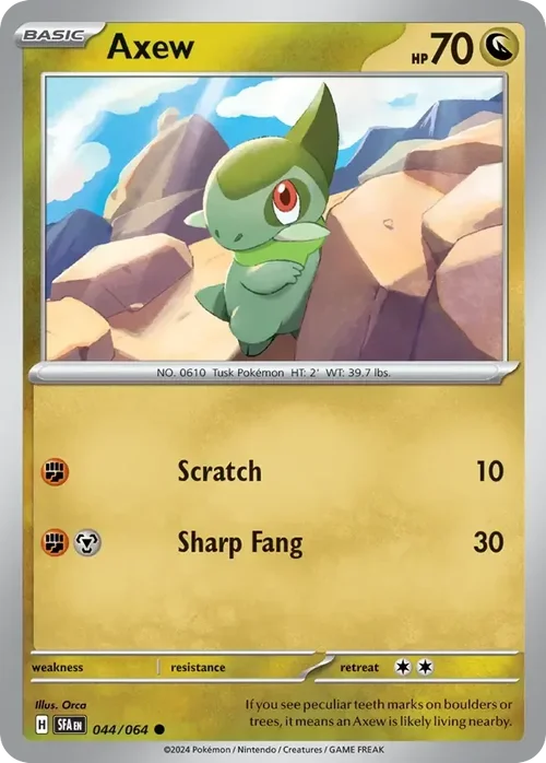 Axew 44 Pokemon card from Shrouded Fable set