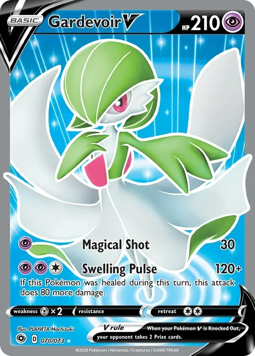 Gardevoir V 70 Pokemon card from Champion's Path set