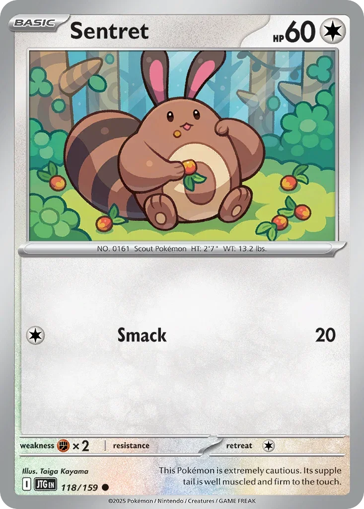 Sentret 118 Pokémon card from JTG set