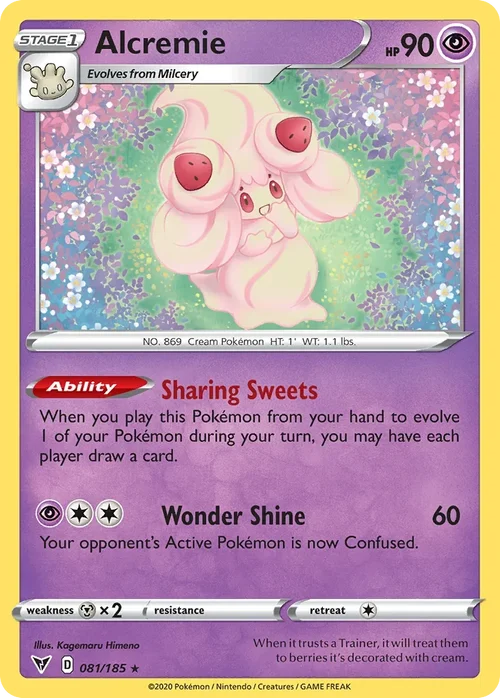 Alcremie 81 Pokemon card from Vivid Voltage set