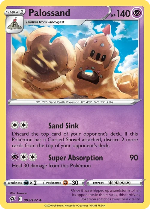 Palossand 82 Pokemon card from Rebel Clash set