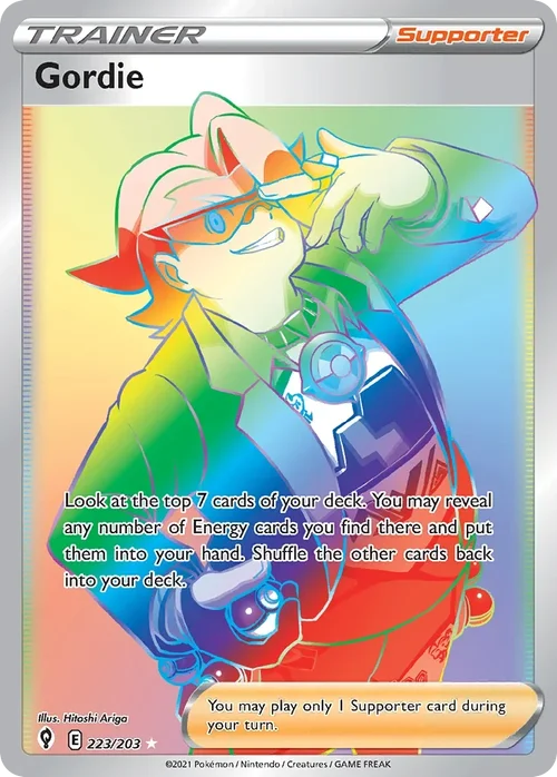 223/203 from Evolving Skies Rainbow Rare Trainer Card
