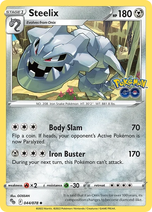Steelix 44 Pokemon card from Pokemon GO set