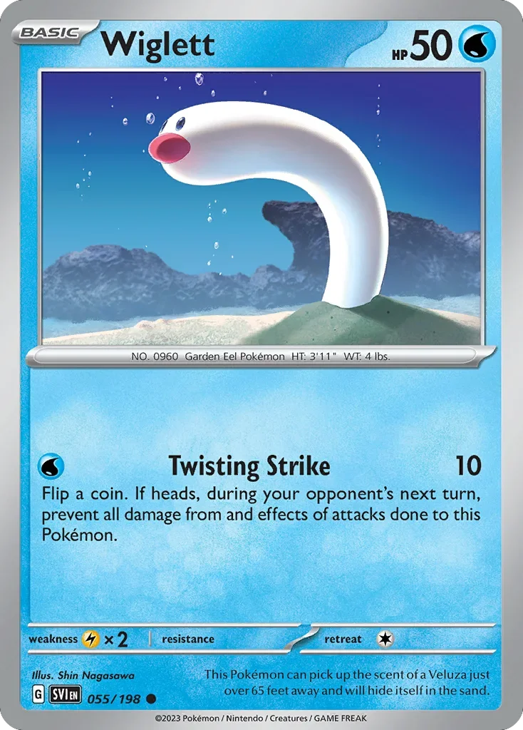 Wiglett 55 Pokemon card from Scarlet & Violet set