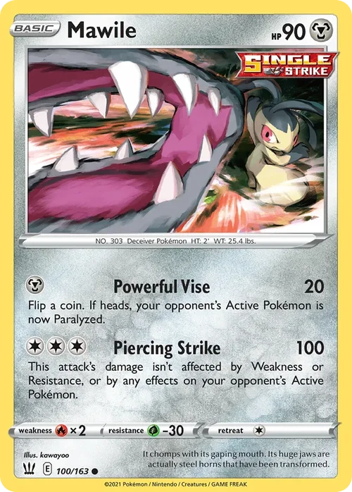 Mawile 100 Pokemon card from Battle Styles set