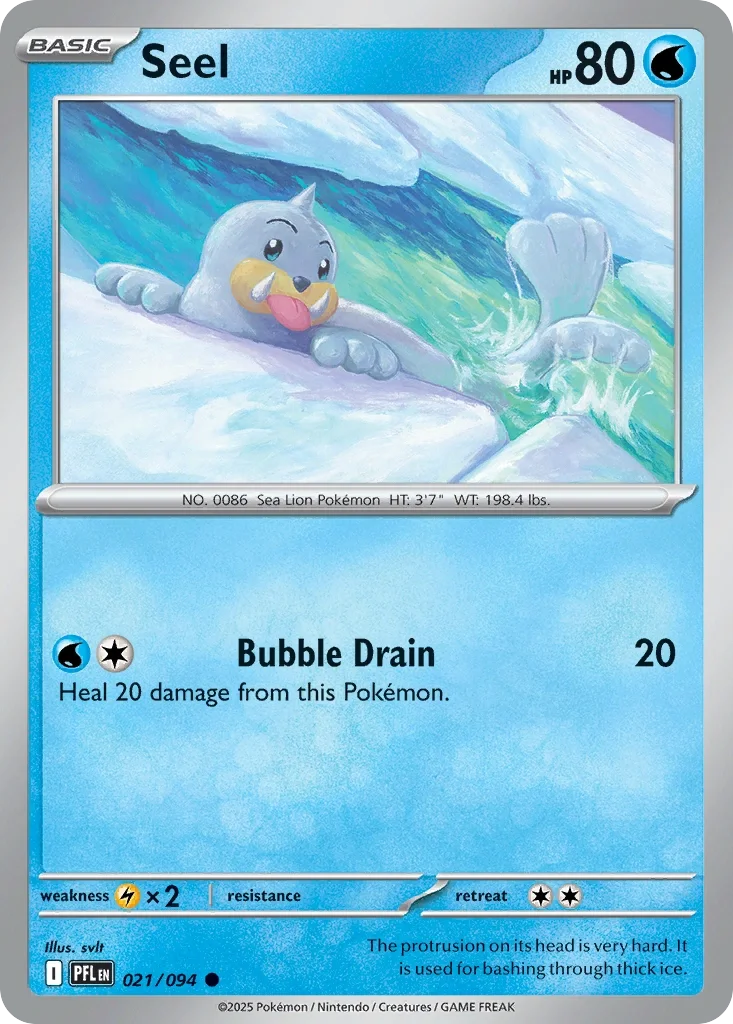 Seel 21 Pokémon card from Phantasmal Flames set