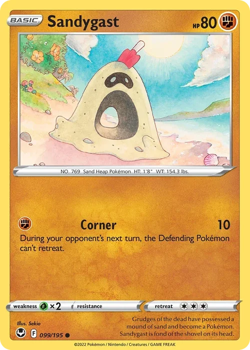 Sandygast 99 Pokemon card from Silver Tempest set