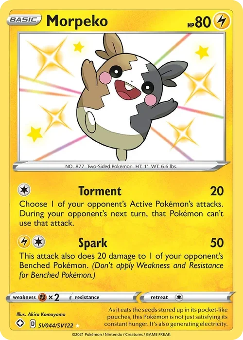 Morpeko SV044 Pokemon card from Shining Fates set