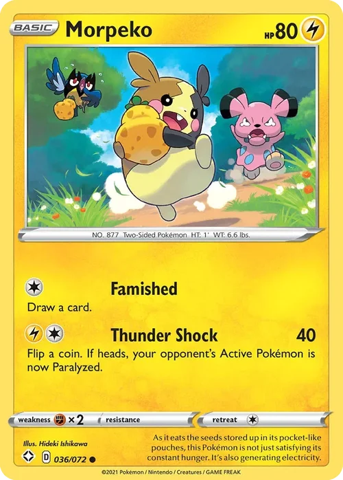 Morpeko 36 Pokemon card from Shining Fates set
