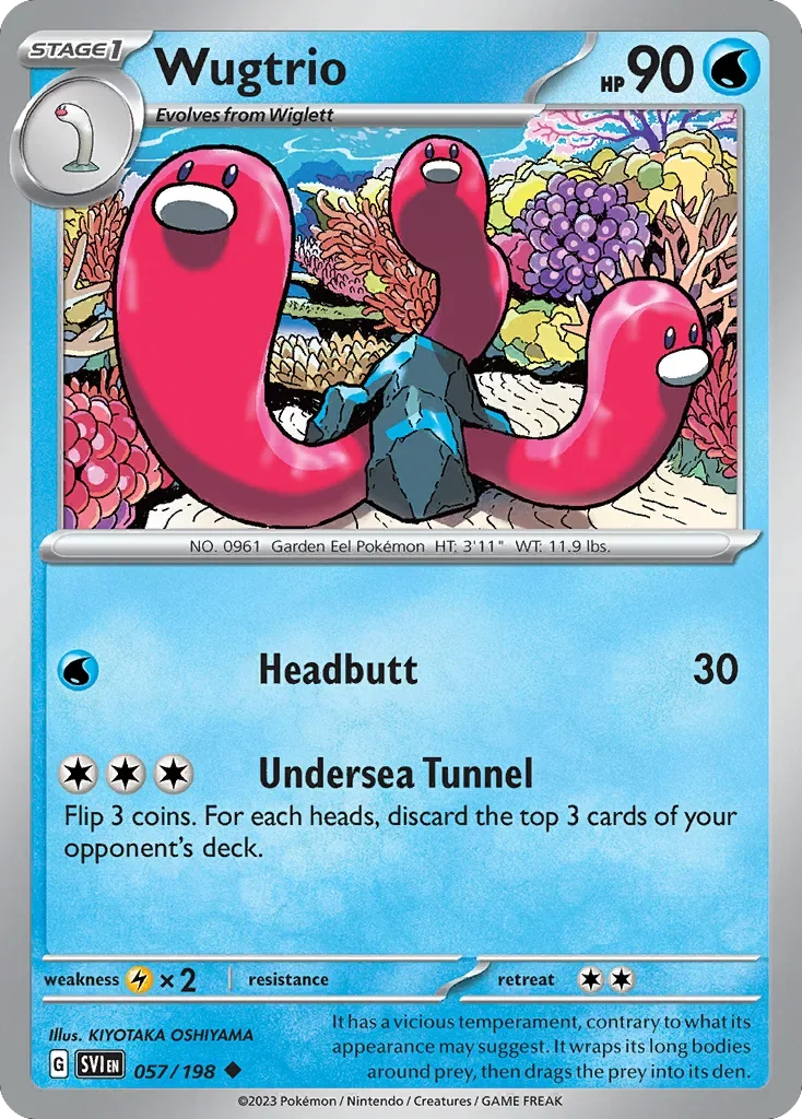 Wugtrio 57 Pokemon card from Scarlet & Violet set