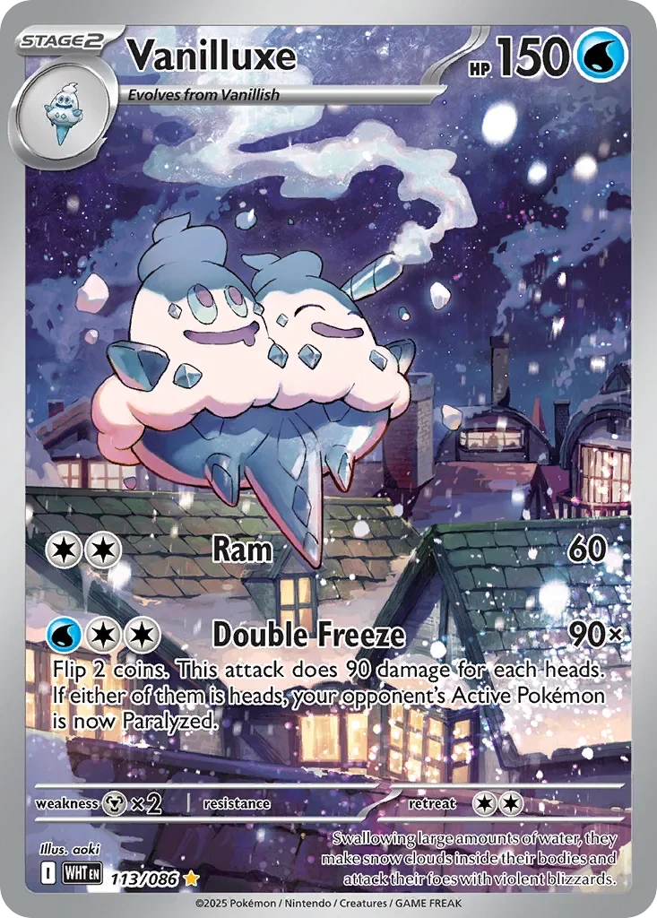 Vanilluxe 113 Pokemon card from White Flare set