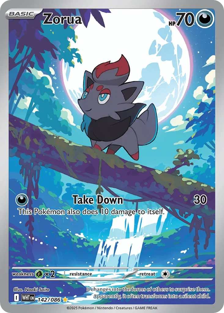 Zorua 142 Pokemon card from White Flare set
