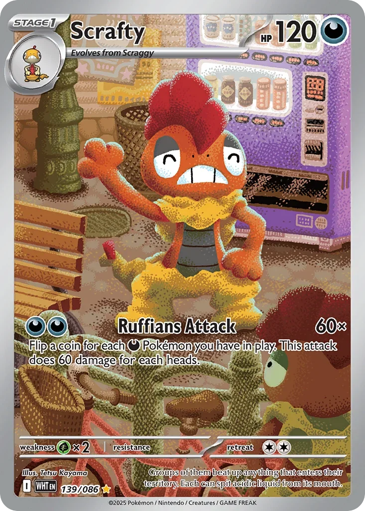 Scrafty 139 Pokemon card from White Flare set