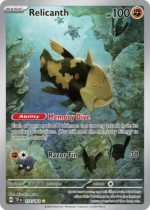 Relicanth 173 Pokemon card from Temporal Forces set