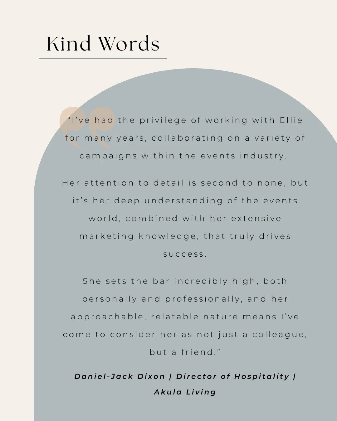I&rsquo;ve had the privilege of working with some incredible people over the years &mdash; but every so often, someone leaves a lasting impact on your career. Dan is one of those people.

He consistently pushes boundaries to elevate events, builds me
