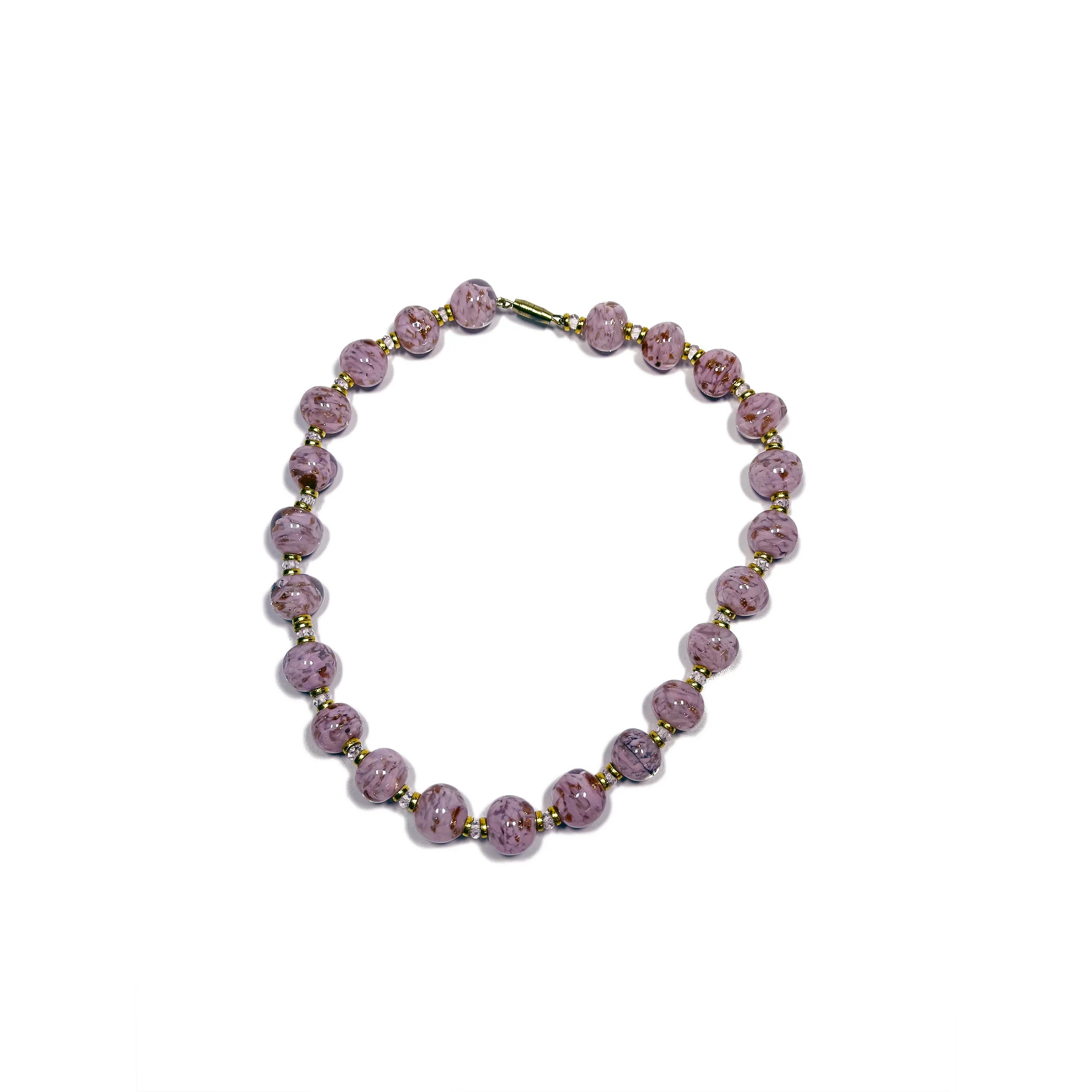 Colar de Murano Rosa e Ouro