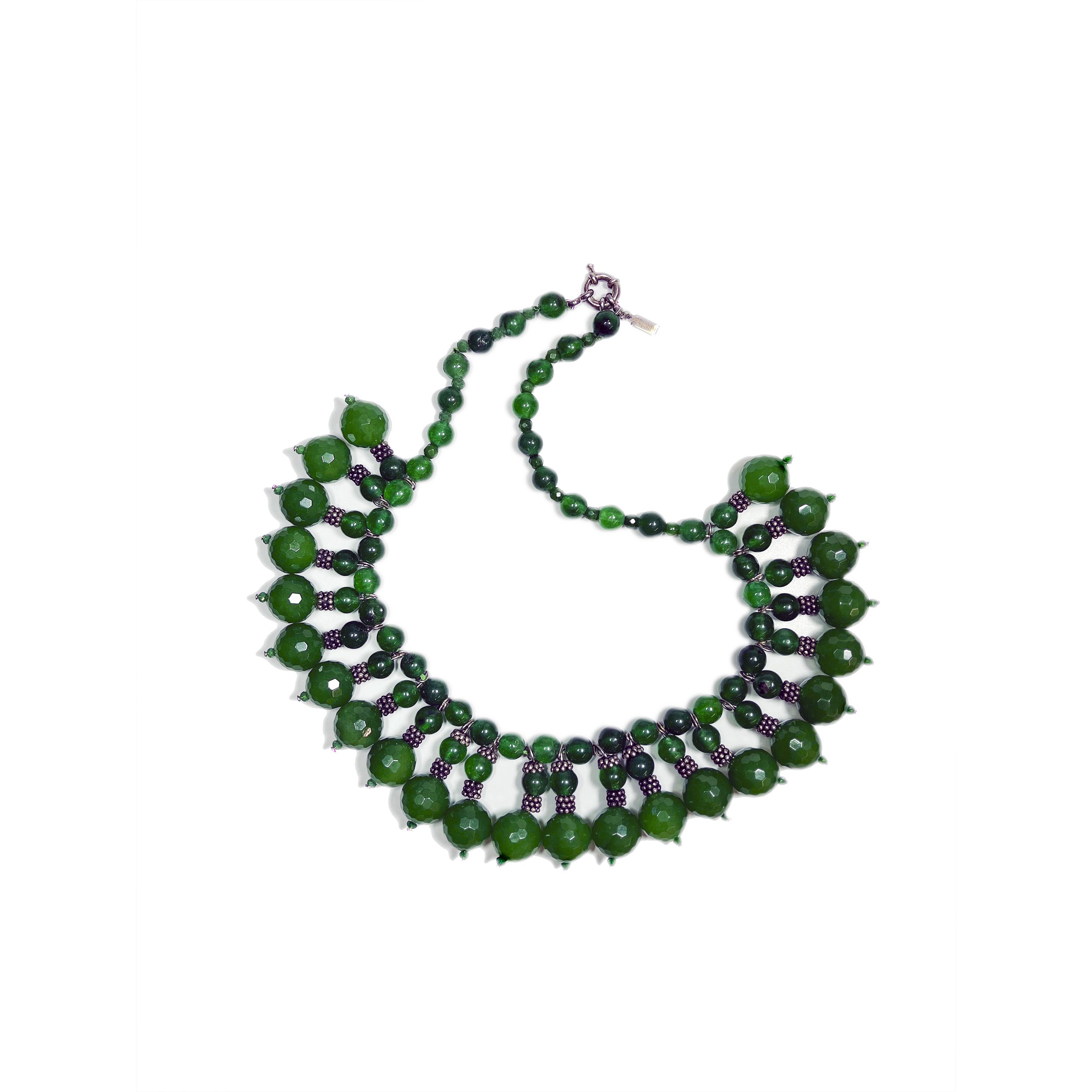 Colar Elegância Verde em Ágata e Jade Imperial