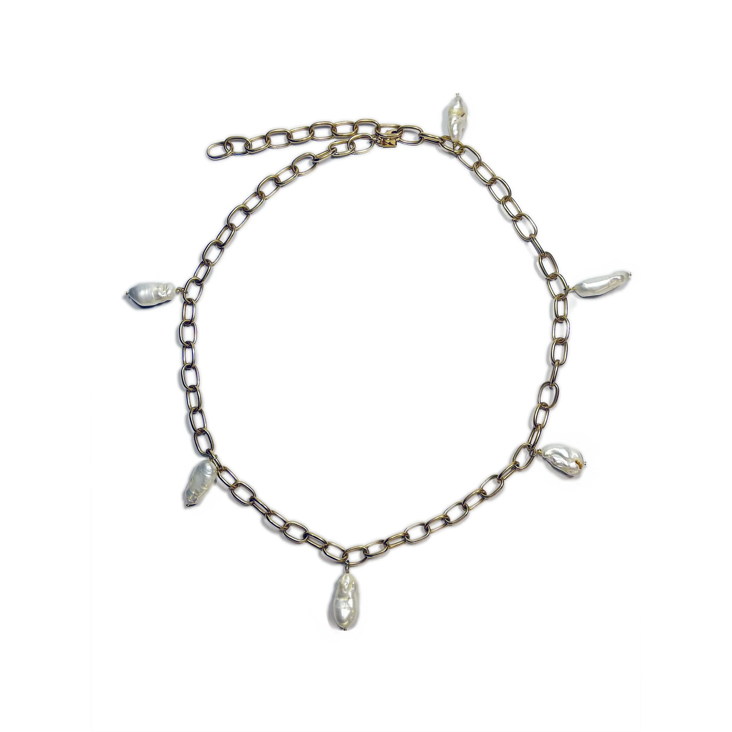 Nereide - Corrente dourada e pérolas barrocas