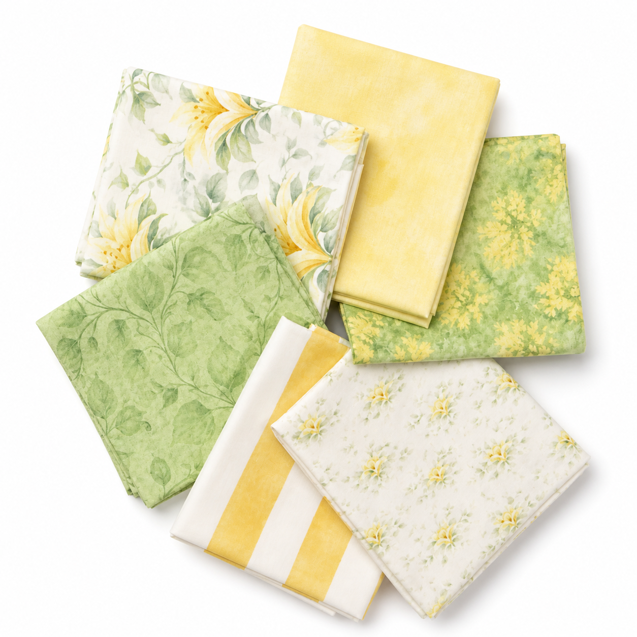 Watercolor Garden Yellow Lily 6 piece Fat Quarter Bundle