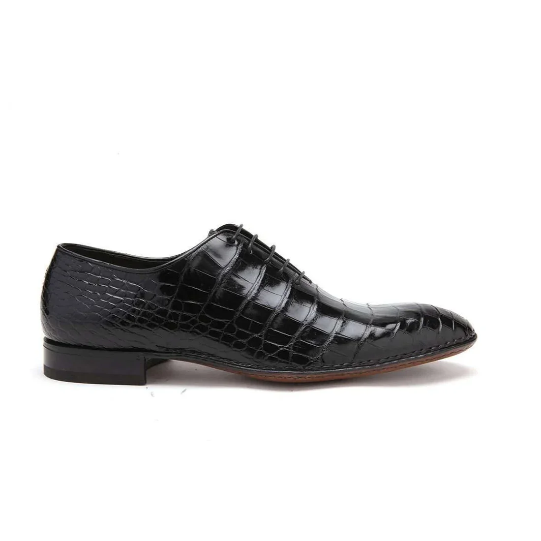 2542 Alligator Nero Black Oxfords