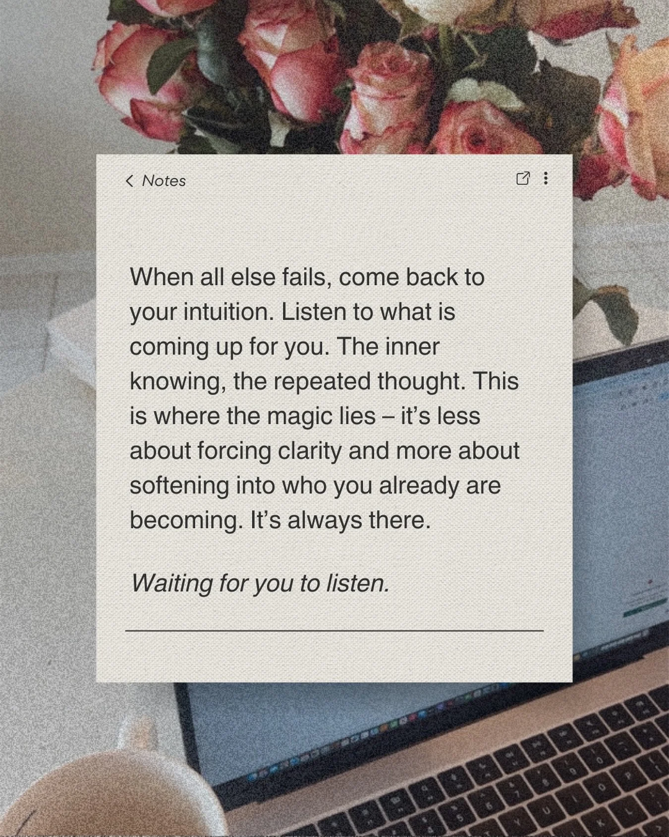 Clarity doesn&rsquo;t always come from pushing harder. Sometimes it comes from listening closer.

If this resonates, drop a 🤍 below.