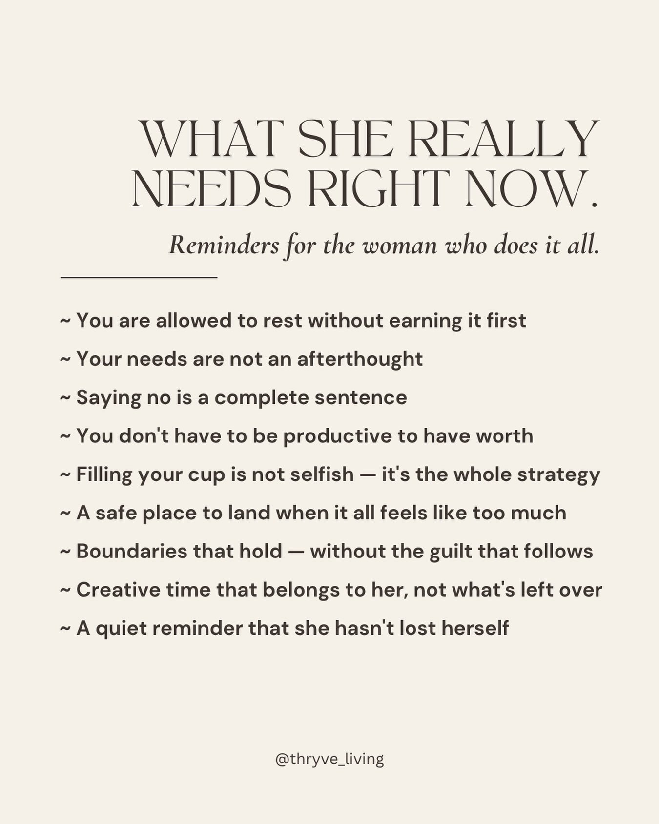 Save this for the week ahead (in case you need to come back to yourself + reset). Sometimes this is exactly the reminder I need 💫

#motherhoodunfiltered #womenwhodomuch #mentallload #selfcareformomsm #fillyourowncup