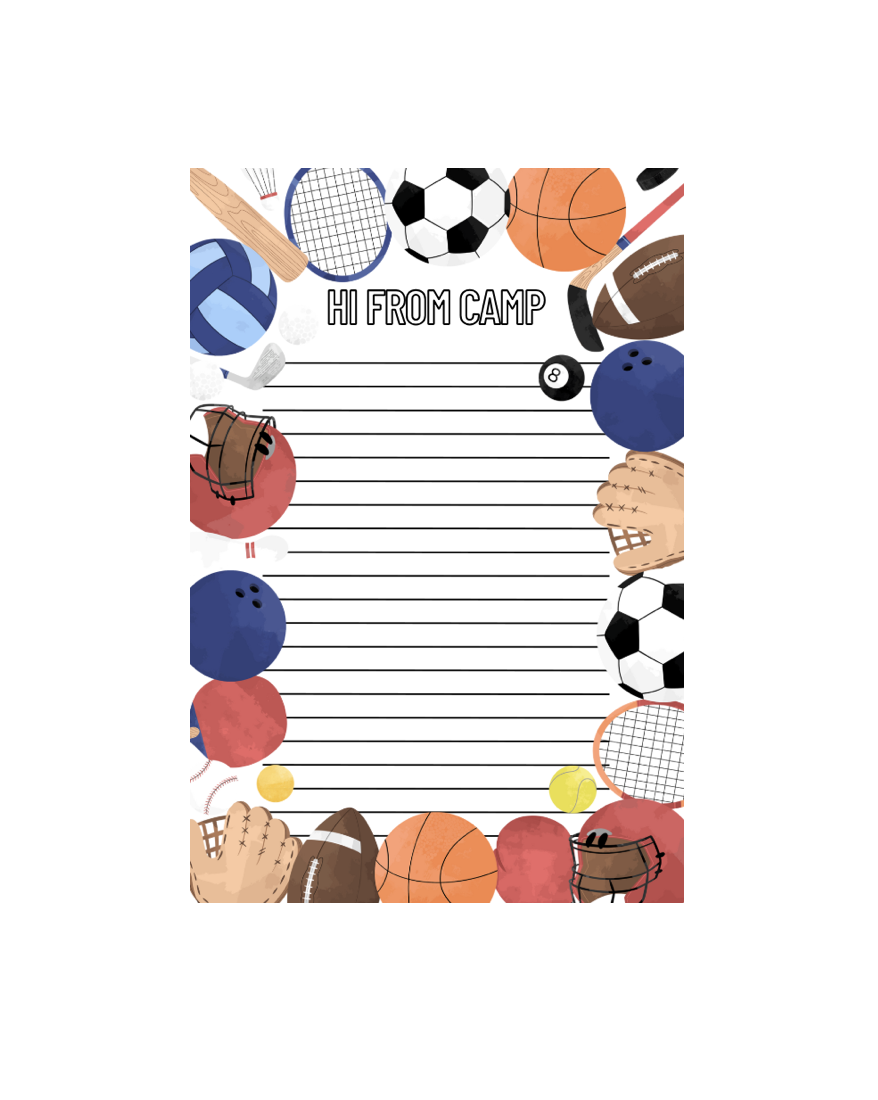 HI FROM CAMP SPORTS NOTEPAD
