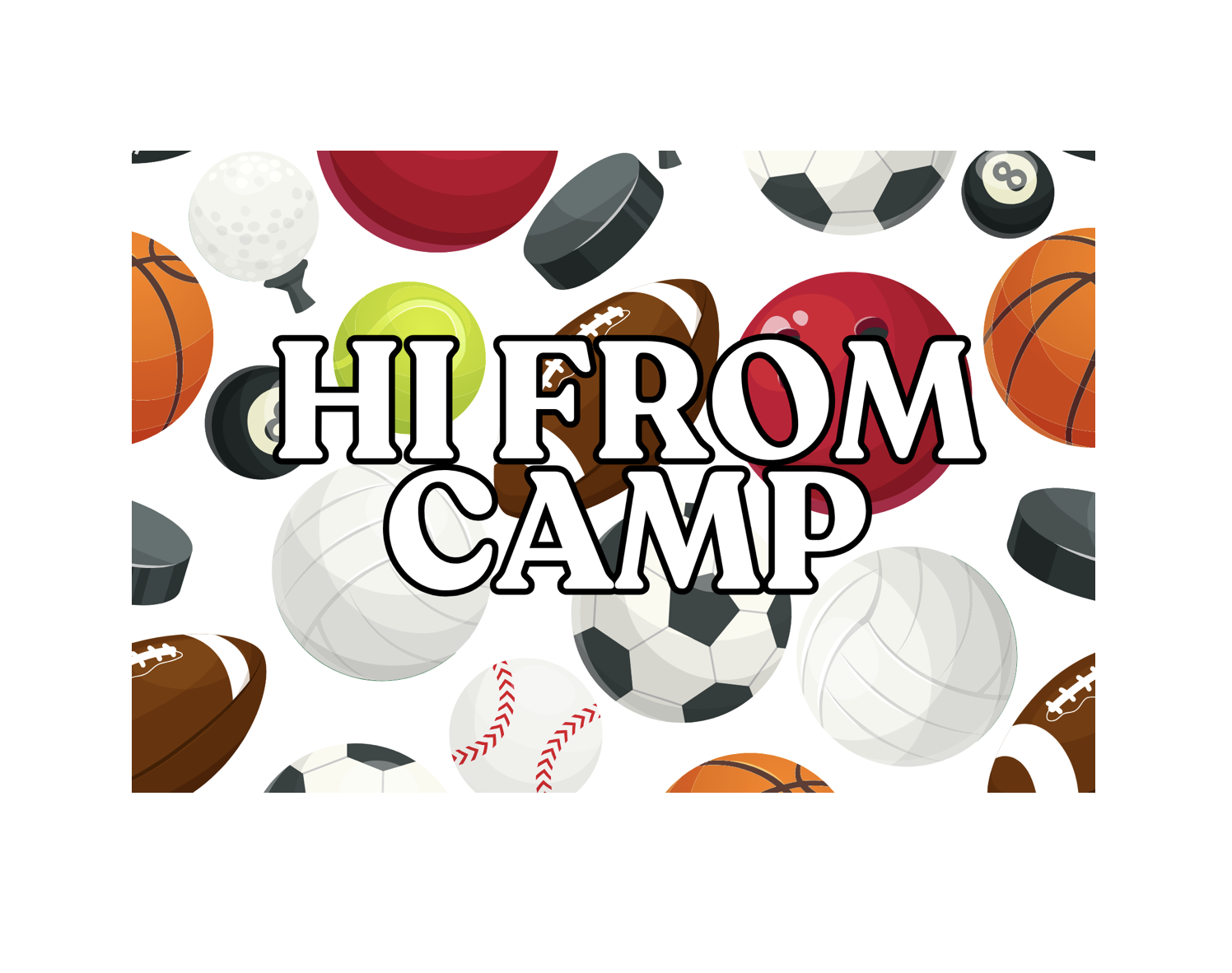 HI FROM CAMP SPORTS POSTCARD