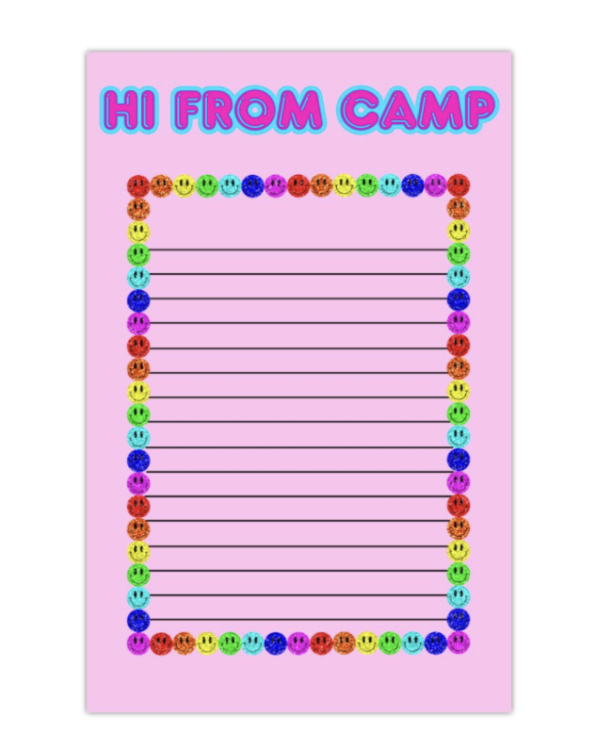 Smiley Hi From Camp Notepad