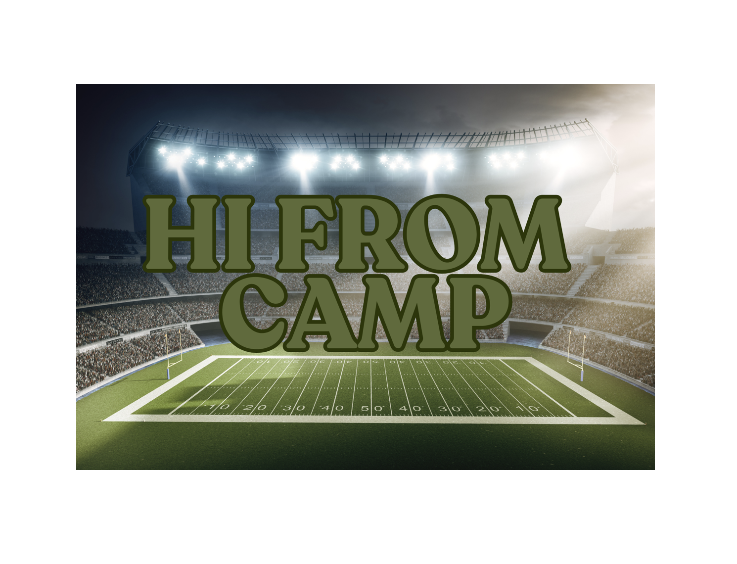 HI FROM CAMP FOOTBALL POSTCARD