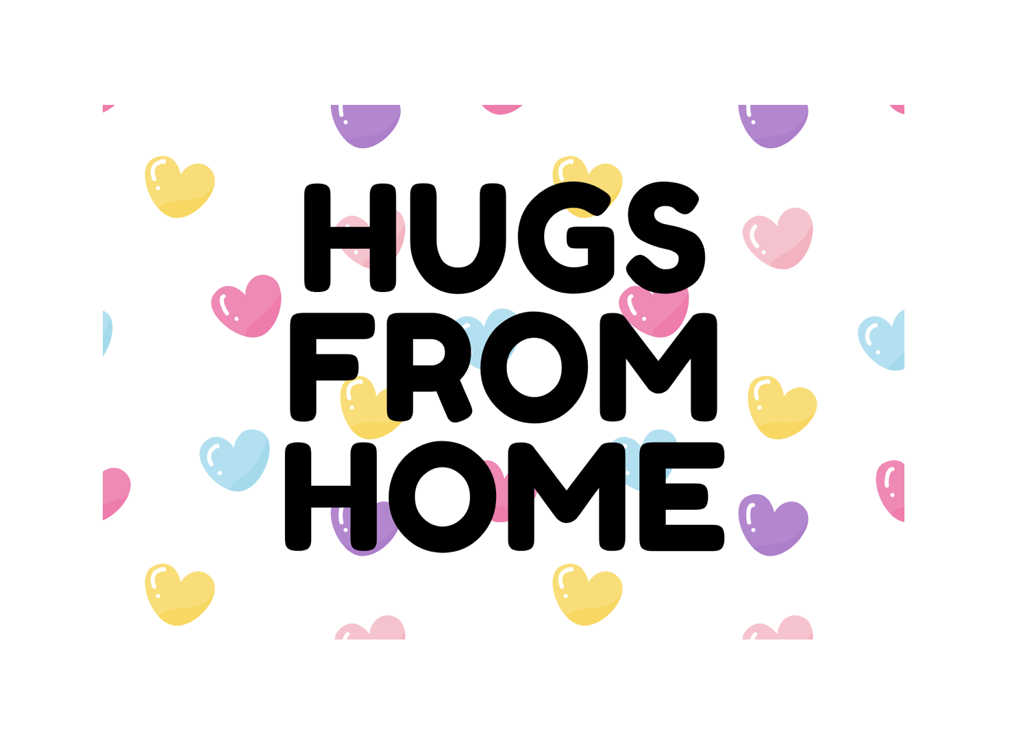 HUGS FROM HOME HEARTS POSTCARD