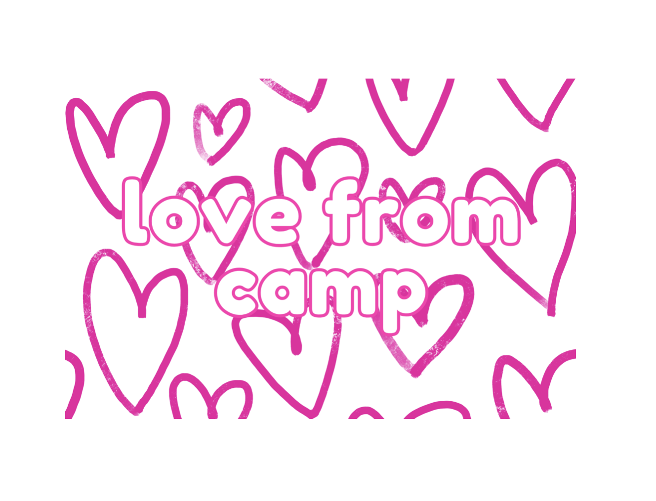 LOVE FROM CAMP PINK POSTCARD