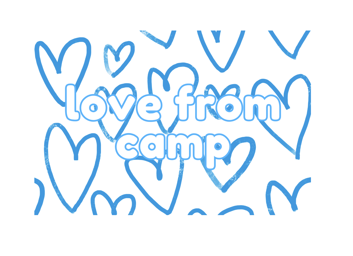 LOVE FROM CAMP BLUE POSTCARD