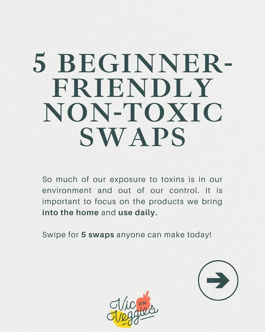 This list of inexpensive swaps is a great start for anyone interested in reducing their toxin exposure!
Remember, non-toxic living is not about seeking perfection, but limiting exposure when possible✨

1. All purpose cleaner❌&mdash;&gt; Diluted vineg