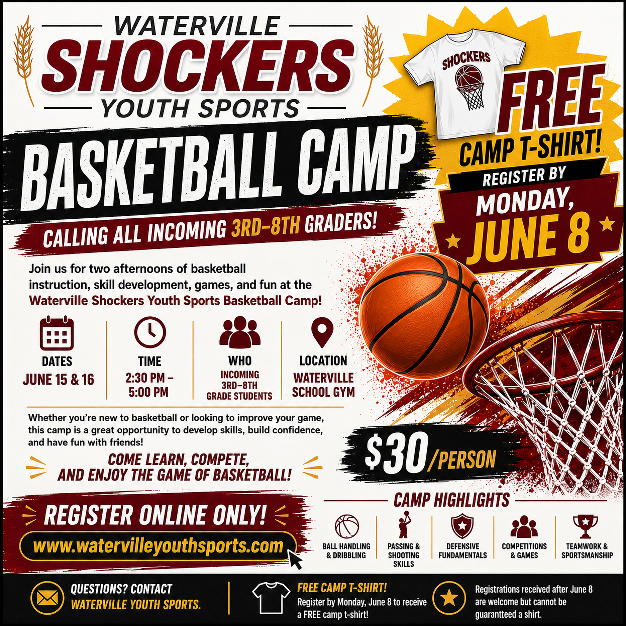 WYS Basketball Camp Registration (6/15-6/16/26)