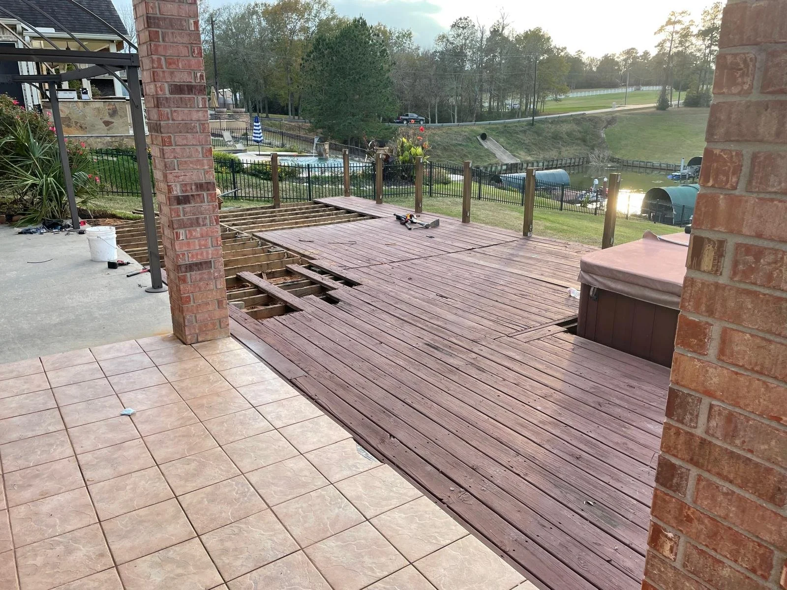 Taking note of materials to be used -  appropriate for outdoor lounging & entertainment!  